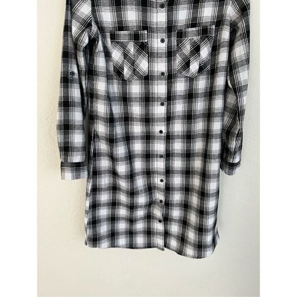 Given Kale Woman Flannel Long Sleeve Shirt Dress, Size Small - Picture 3 of 9